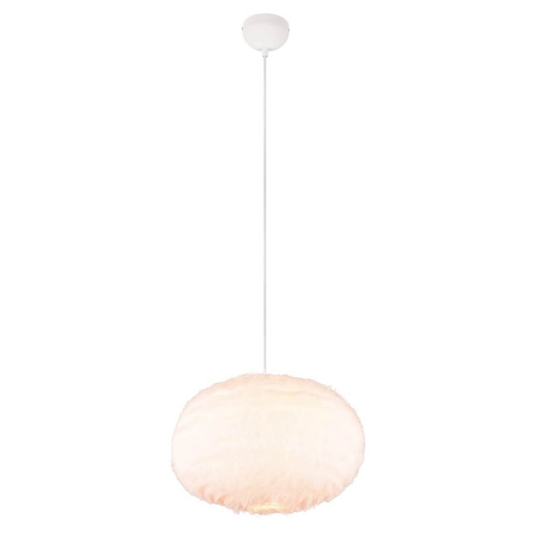 Lampa wisząca Furry R31581901 kulista pluszowa biały