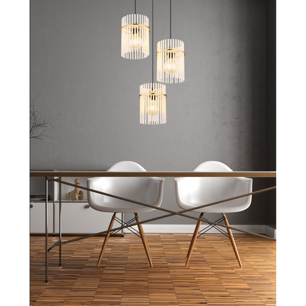 Potrójna lampa wisząca GORLEY 15698-3HRM szklana glamour złota