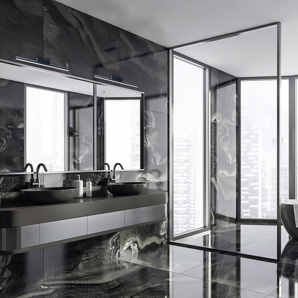 Ledowa listwa łazienkowa Evan 18W 4000K czarna minimalistyczna