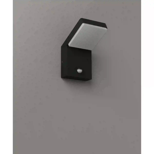 Ogrodowy kinkiet elewacyjny FISS czarny W0472 1xLED 20W 3000K IP65 z czujnikiem ruchu