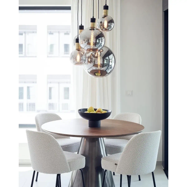 Szklana lampa wisząca Julius 34438/05/65 Lucide kaskada czarna złota