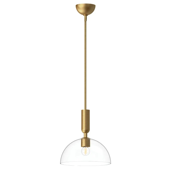 Szklana lampa wisząca Jude ALM-JUDE-P-GD-CL nad stół złota