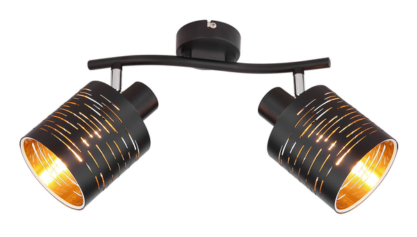 Sufitowa lampa Tunno 15342-2 z regulacją czarna złota