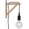 Kinkiet LAMPA ścienna FIX WALL 08208/01/30 Lucide metalowa OPRAWA na przewodzie czarna drewno