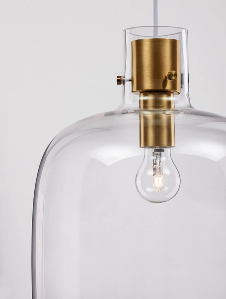 Nowoczesna lampa wisząca Padre do holu przezroczysta złota