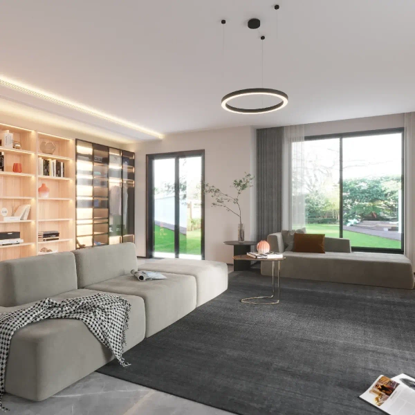 Salonowa lampa wisząca Aurum M PL0116-90-CCT-BK LED 38W CCT ring czarny