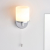 Szklana lampa ścienna Lipco 39608 IP44 do salonu chrom biały