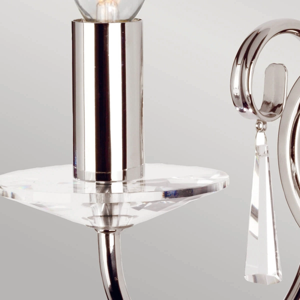 Kryształowa lampa ścienna Aegean AG1-POL-NICKEL polerowany nikiel