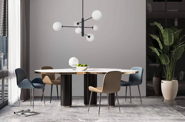 Loftowa LAMPA sufitowa DORADO LP-002/6P Light Prestige metalowa OPRAWA szklane kule plafon molekuły miedziane białe