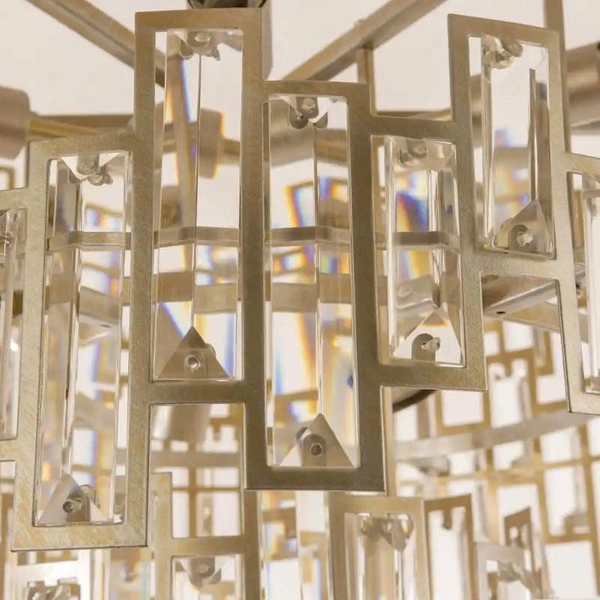 Kryształowa LAMPA wisząca ST PETERSBURG P09158CP Cosmolight pałacowy żyrandol do salonu szampański