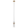 Szklana lampa wisząca tuba Taraso PND-40760-1-HBR złoty przezroczysty OUTLET