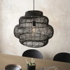 Zwisowa lampa rattanowa L&-198474 Light& do salonu boho czarna