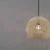 Rattanowa lampa wisząca REYNOSA LE42945 kulista beżowa czarna