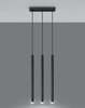 LAMPA wisząca PASTELLO SL.0470 Sollux metalowa listwa tuby sople czarne