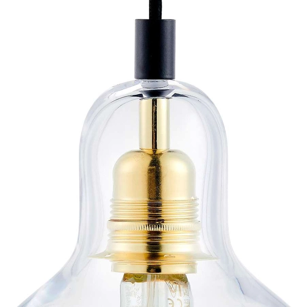 Lofrowa LAMPA wisząca LONGIS 10878505 Kaspa szklana OPRAWA skandynawski ZWIS kaskada złota przezroczysta czarna