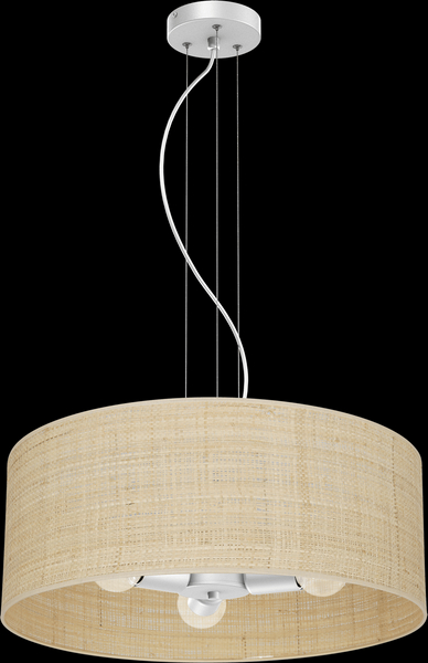 Wisząca lampa salonowa Marshall nad stół ratan biała