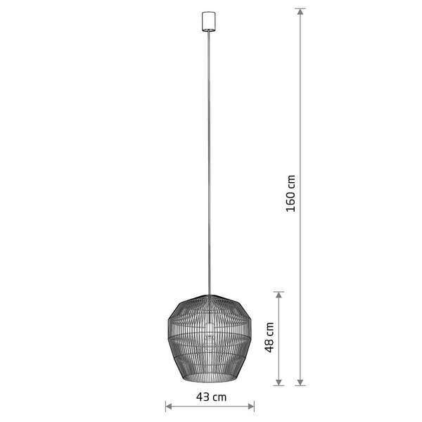 Bambusowa lampa wisząca Haiti 11163 japandi do kuchni cage koszyk biała