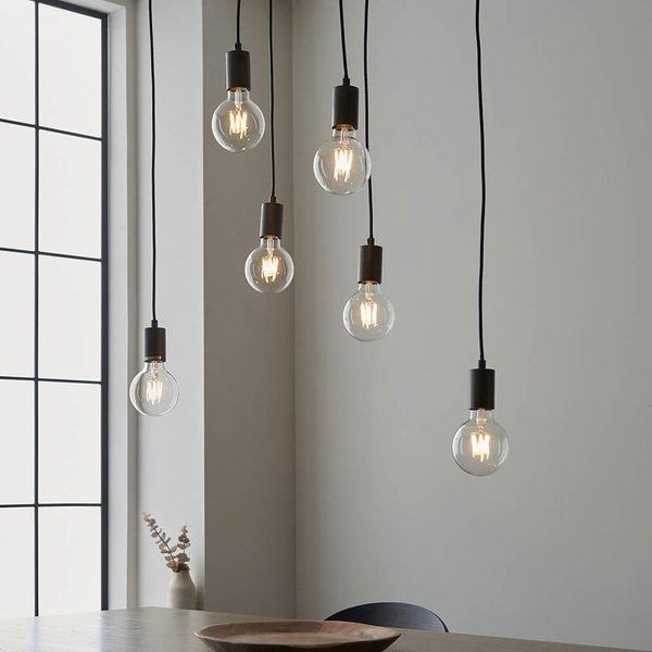 Wisząca lampa kaskada Stellan 101684 nad stół drewniana czarna
