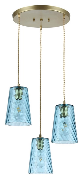 LAMPA wisząca AZURINE 5227 Rabalux szklana OPRAWA zwis kaskada niebieska złota