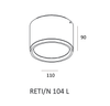 Sypialniany plafon Reti 310402121 Elkim LED 10W 3000K okrągły aluminium biały