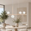 Kremowa lampa wisząca MODERNO DN1506 biała 4xG9 kule do jadalni