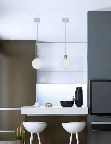 Zwisowa lampa Oden 31-03232 Candellux kula nad wyspę biała chrom