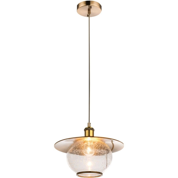 LAMPA wisząca Nevis 69030H Globo szklana OPRAWA vintage ZWIS kula ball brąz antyczny przezroczysta