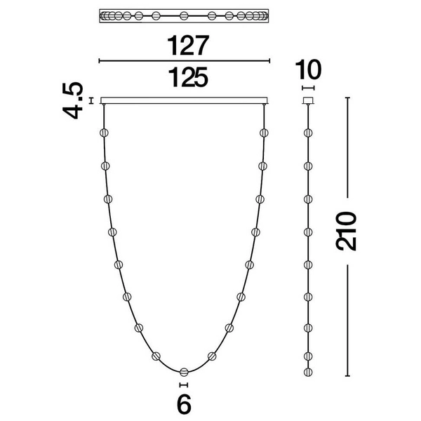 Lampa zwisająca nad stół CUTERVO LE44604 LED 54W 3000K bubbles czarna złota biała
