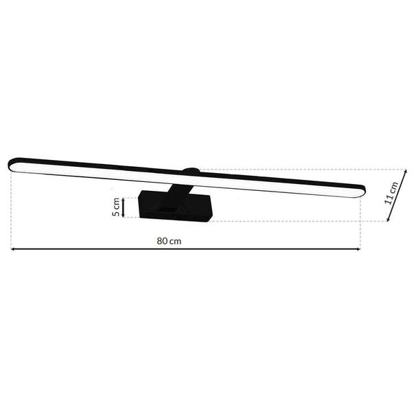 Łazienkowa LAMPA ścienna SPLASH ML5723 Milagro metalowa OPRAWA kinkiet LED 16W 4000K nad lustro IP44 czarny