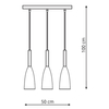 Hygge LAMPA wisząca SOLIN LP-181/3L BK/GD Light Prestige metalowa OPRAWA na listwie ZWIS kaskada czarna złota