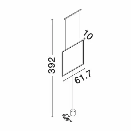 Prostokątna zwisająca lampa ROVILLA LE45488 LED 25W 3000K czarna