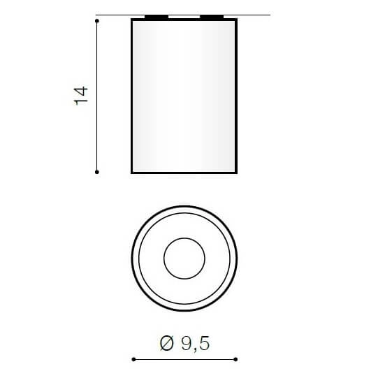 Lampa sufitowa salonowa REMO AZ0818 Azzardo tuba punktowa czarna