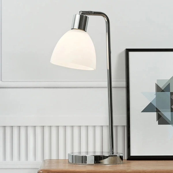Lampka stołowa Ray 63201033 Nordlux metalowy klosz biały chrom