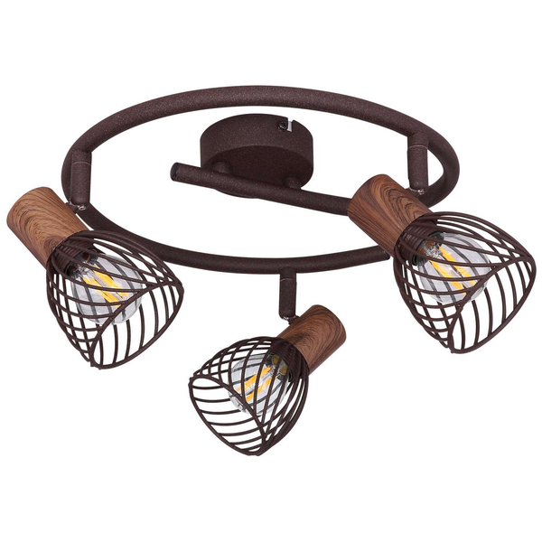 Sufitowa LAMPA retro ISABELLE 54817-3 Globo plafon OPRAWA metalowa spirala art deco rdzawa
