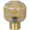 Loftowa LAMPA stołowa MALOTO 45586/20/62 Lucide stojąca LAMPKA szklana bursztynowa mosiądz