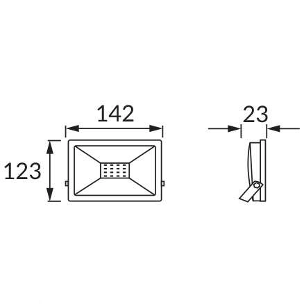 Zewnętrzny projektor KROMA 03233 Ideus ścienna OPRAWA naświetlacz LED 20W 4500K reflektorek do ogrodu outdoor IP65 czarny
