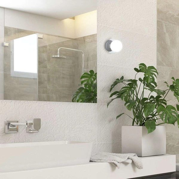 Kinkiet LAMPA ścienna BECCA 2110 Rabalux szklana OPRAWA łazienkowa kula ball IP44 biała chrom