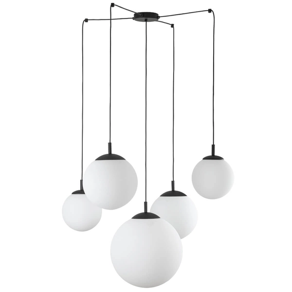 Lampa wisząca do kuchni Esme 4791 pająk kaskada balls czarna biała