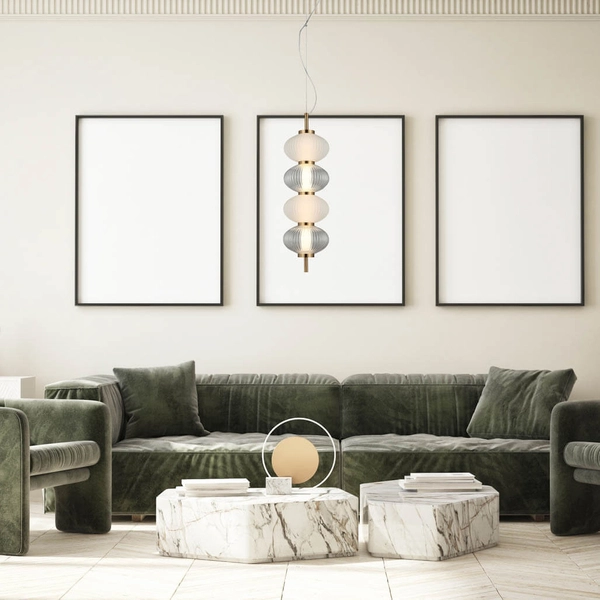 Lampa zawieszana Testa PND-84938-4V-BK LED 16W 3000K kule transparentna