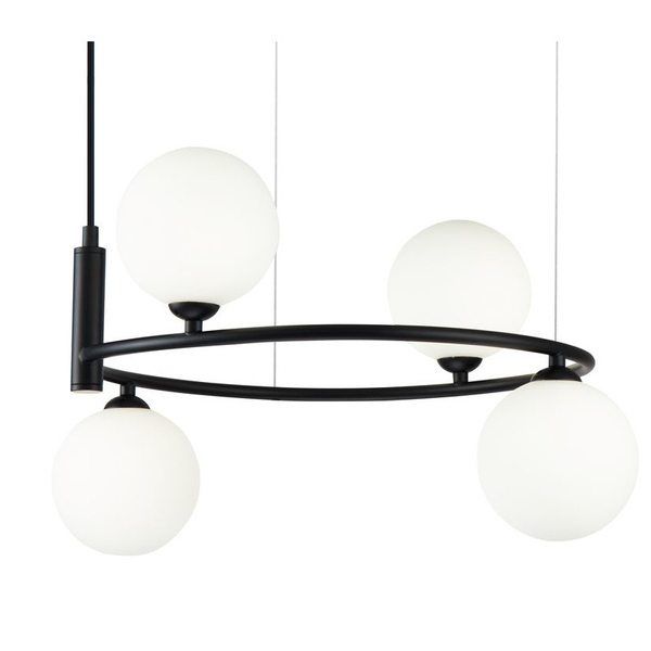 LAMPA wisząca RING MOD013PL-04B Maytoni szklana OPRAWA modernistyczny ZWIS kule balls czarne