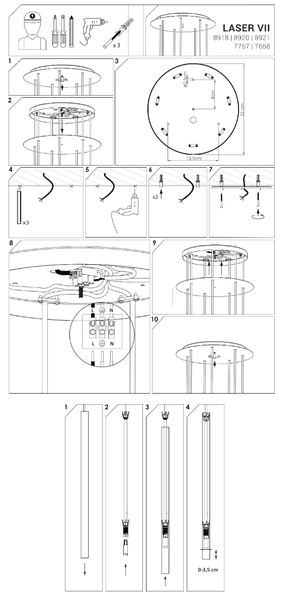 Lampa wisząca LASER 8921 Nowodvorski kaskada sopli przedpokoju mosiądz