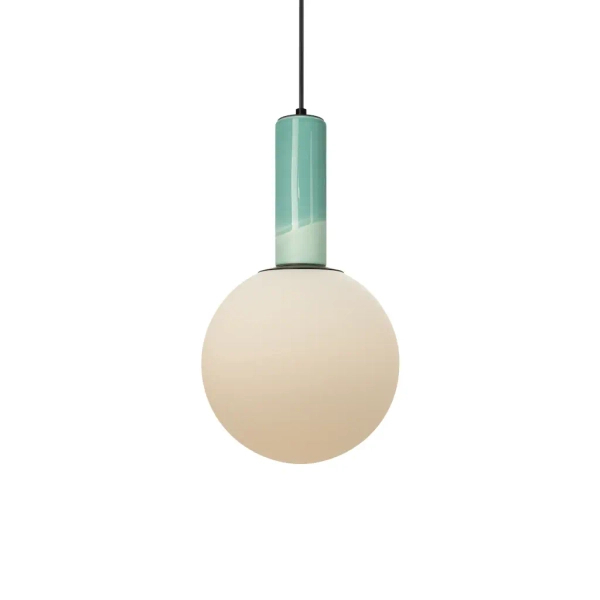 Szklana lampa wisząca RAINBOW P0692 turkusowa kulista 1xE27 regulowana