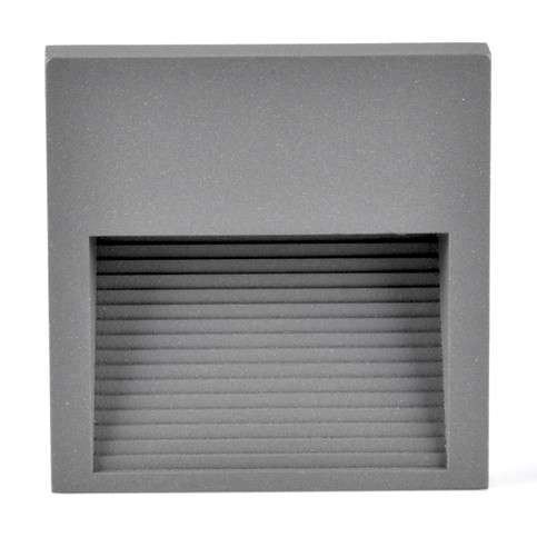 LAMPA schodowa Q9 LED 313751 Polux metalowa OPRAWA kwadratowa LED 3W 4000K ścienna IP44 grafitowa