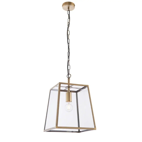 Łańcuchowa lampa wisząca Hurst 95835 szklana mosiądz przezroczysty