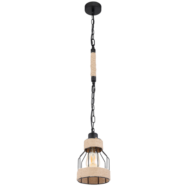 Loftowa LAMPA wisząca HALIA 15674H Globo okrągła OPRAWA metalowy ZWIS kopuła na łańcuchu brązowa czarna