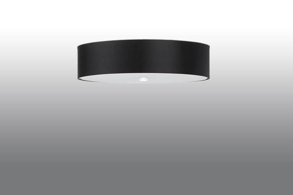 Sufitowa LAMPA abażurowa SL.0762 plafon OPRAWA okrągła materiałowa czarna