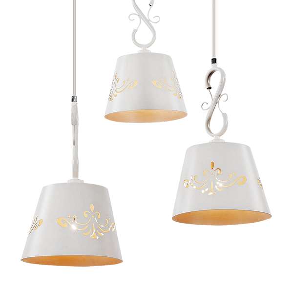 LAMPA wisząca ANNA 2234 Rabalux metalowa OPRAWA prowansalski ZWIS kaskada z wycięciami biała