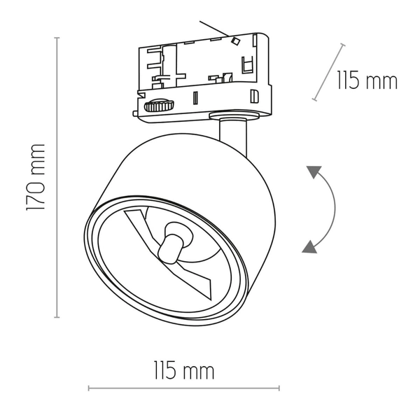 Downlight do szynoprzewodu 3-fazowego Tracer 6056 TK Lighting czarny