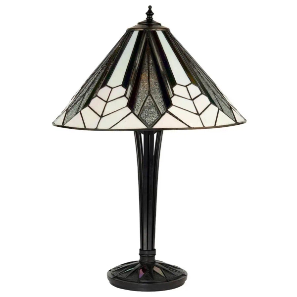 Szklana lampa nocna Astoria 63939 witrażowa do sypialni brązowa kolorowa