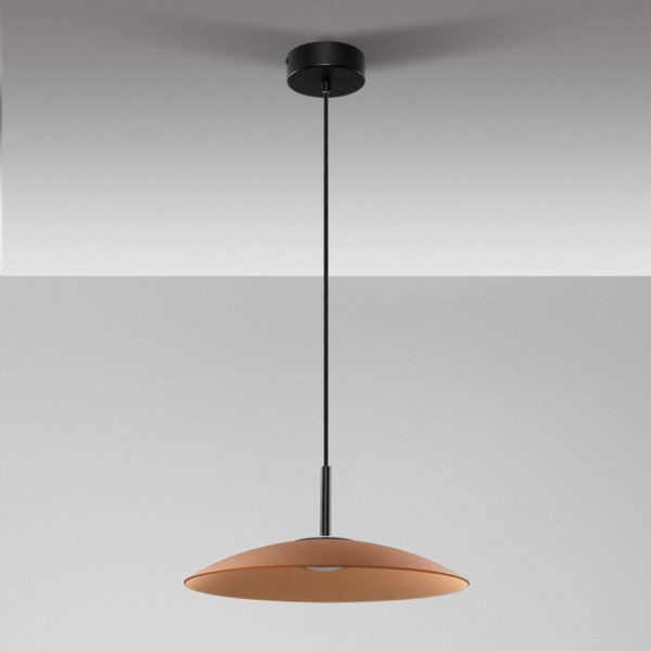 Wisząca lampa do kuchni PECA LE44274 LED 12W 3000K dysk czarna brązowa